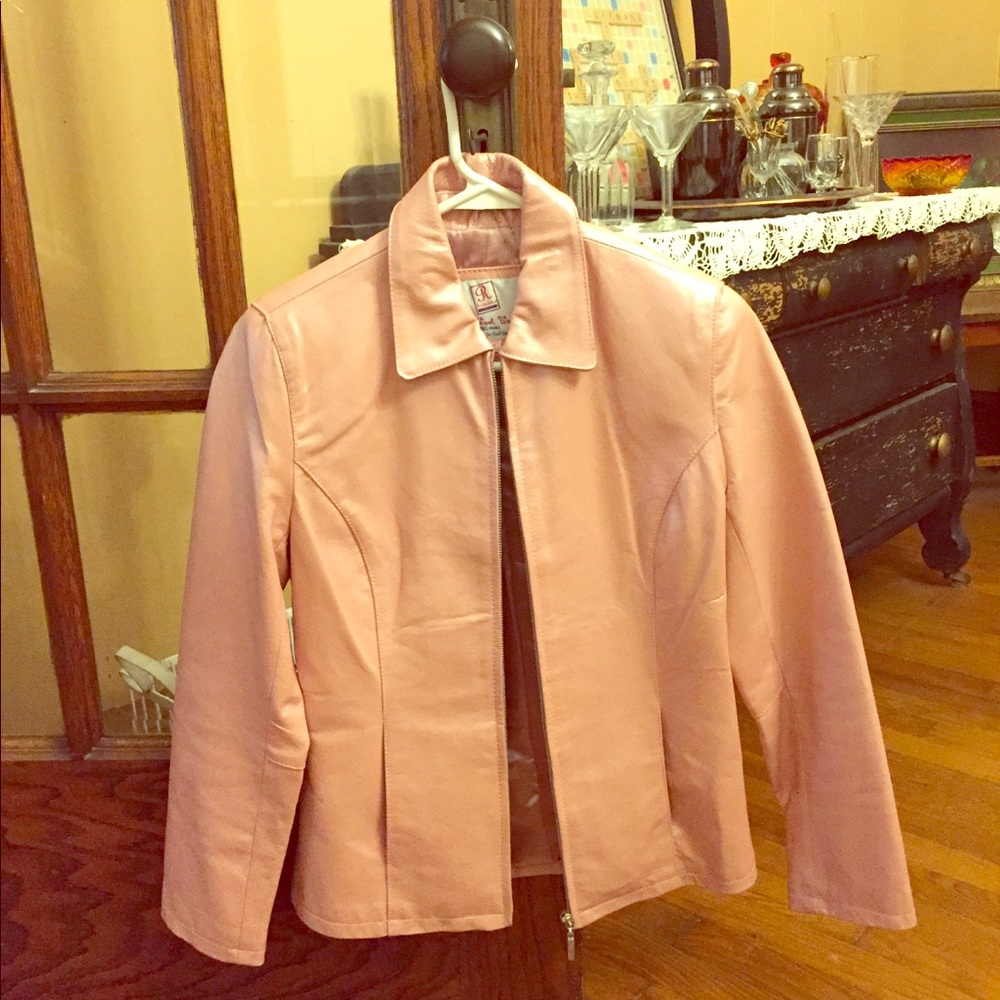 Real Work Wear Vintage Pink Leather Jacket SMALL